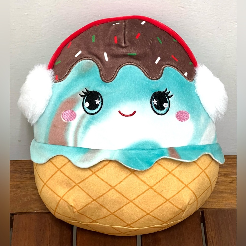 Kellytoy Squishmallow Maya the Mint Chocolate Ice Cream Christmas Plush 8 in